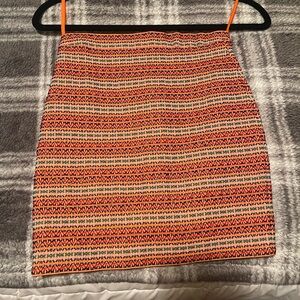 Orange and multicolor bandage skirt